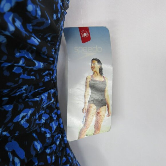 Speedo Tank One Piece Swimsuit Size 6 NEW Adjustable Shelf Soft Cup Blue - Picture 8 of 12